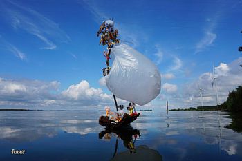 Fubby's op een houten zeilboot promotie milieu.