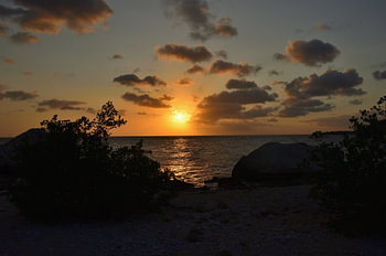 Untergehende Sonne in Blaauwbaai
