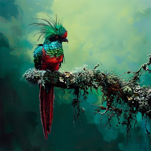 Tropische vogel in het regenwoud