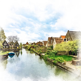Kanal in Edam, Südholland. von Danny de Klerk