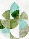 Scandinavian retro garden landscape pastel green by Mad Dog Art thumbnail
