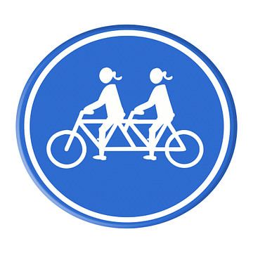Road sign. Couple on a tandem. Woman/woman. by Grüntyers .