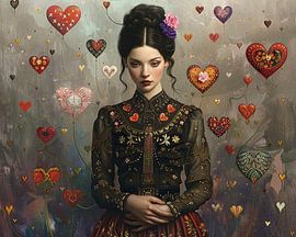 Frau von Abstraktes Gemälde