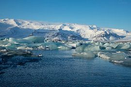 Paysage de l'Islande, Jökulsárlón. Lac glacier et plage de diamants