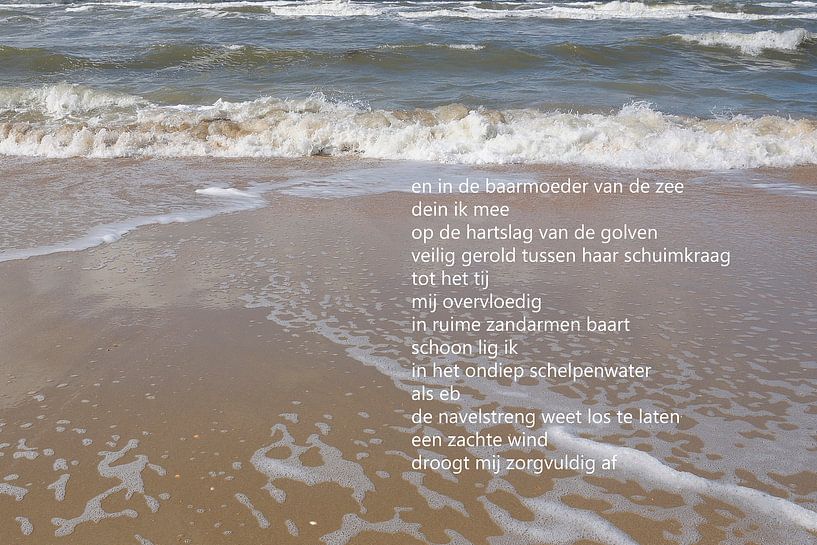 Golven van de zee met poëzie von Bargo Kunst