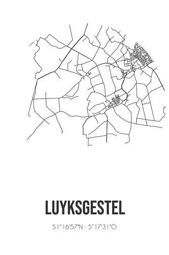 Luyksgestel (Nordbrabant) | Karte | Schwarz und Weiß