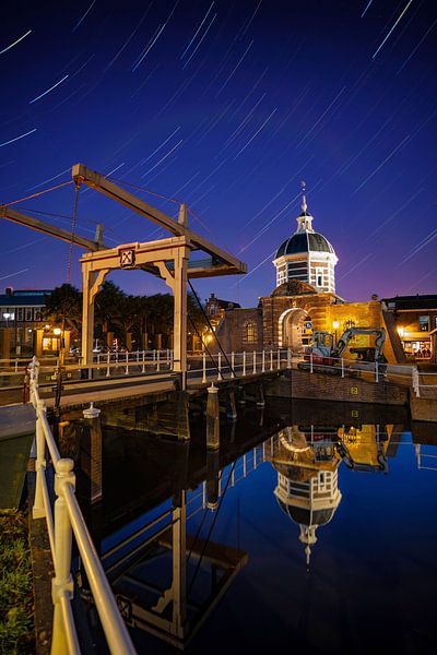 Morspoort in Leiden startrails van Eric van den Bandt