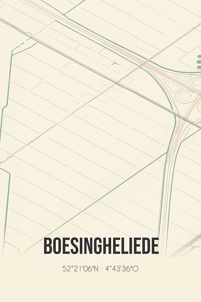 Alte Karte von Boesingheliede (Nordholland) von Ortsdrucke