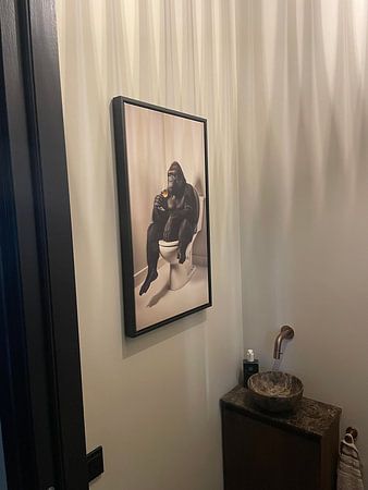 Gorille sur les toilettes