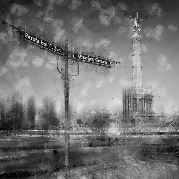 City-Art BERLIN Victory Column black&white by Melanie Viola