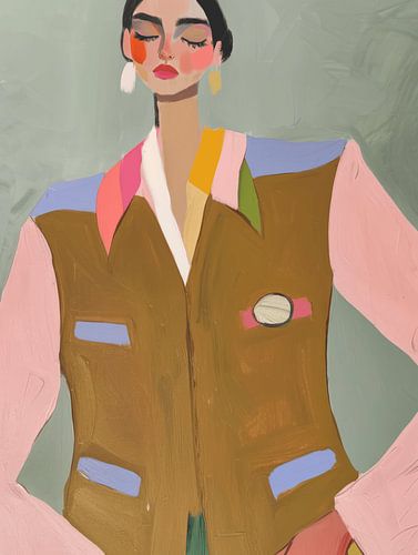 Kleurrijk, modern en abstract portret