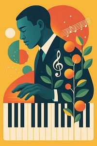 Musikplakat-Illustration, konzeptionell, zeitgenössisch dekorativ s