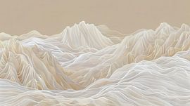Modern Wall Art: Delicate Mountain Landscape in Beige by Vlindertuin-Art
