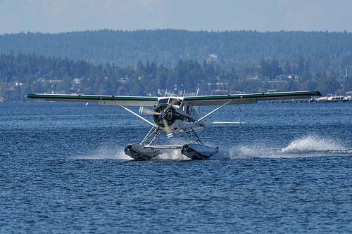 Landende De Havilland Canada DHC-2 Beaver.