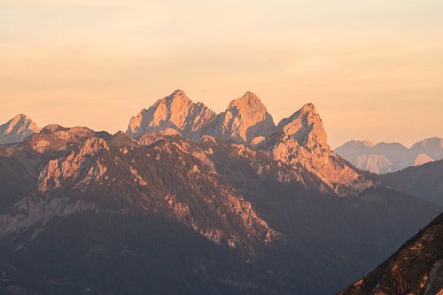 Goudvink, Rote Flüh en Köllenspitze bij zonsondergang
