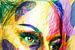 Veelkleurig dromend gezicht van ART Eva Maria