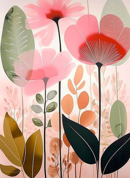 Graphic Garden: Harmony in Botanical Forms by Color Square