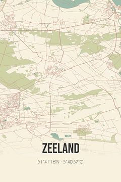 Vintage landkaart van Zeeland (Noord-Brabant) van Rezona