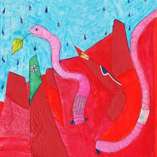 Worm op zoek naar de lente