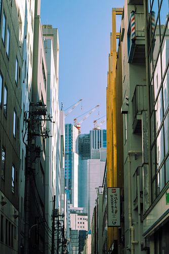 Tokyo Moderne Straat met hoge gebouwen