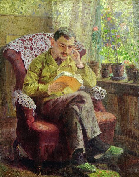 Arthur Siebelist,Der Künstlerbruder sitzt am Fenster von finemasterpiece