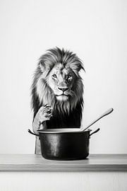 Löwe am Kochen von Poster Art Shop