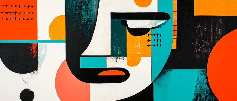 Modern abstract face illustration by Poster Art Shop