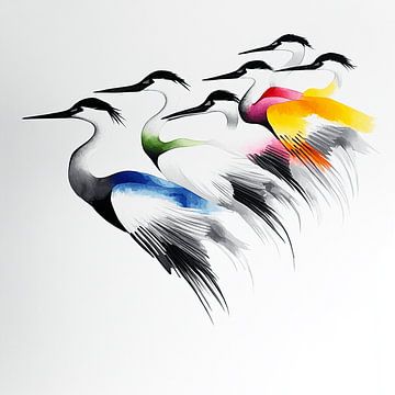 Regenboog van Reigers van Karina Brouwer