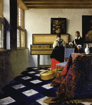 Dame bij de Virginal met een heer, 'De muziekles', Johannes Vermeer