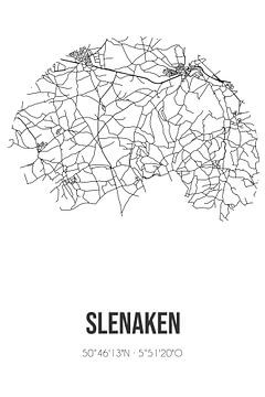 Slenaken (Limburg) | Landkaart | Zwart-wit van Stad & Wand