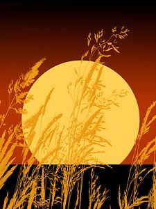 Gras Sonne und Silhouette