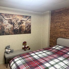 Kundenfoto: Rusty Reflection - The Highland Guardian - Schottische Hochlandbewohner von Eva Lee, auf Leinwand