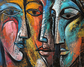 Abstract faces 1 by Ekaterina Veselova