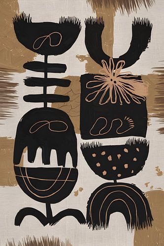 Japandi-stijl - Abstract bloemmotief