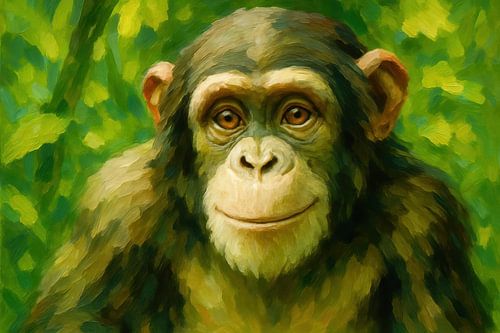 Vriendelijke aap in junglelicht