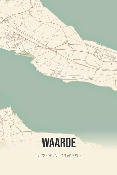 Vintage map of Waarde (Zeeland) by Prints of Place