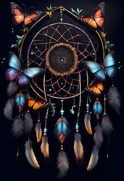 Butterfly Dreamcatcher Indian Power Animal Totem Animal by Creavasis