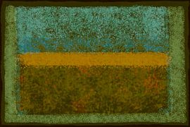 Abstract met groen en oker van Rietje Bulthuis