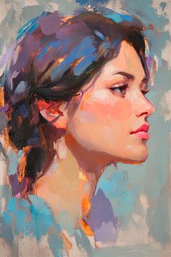 Portrait of a woman in soft colours by Poster Art Shop