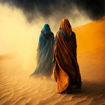 Vrouwen in een woestijn