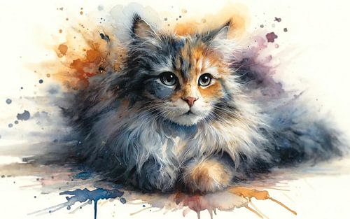 Skurriles Kätzchen Splash von Chromatic Fusion Studio