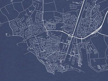 Kaart van Vlissingen in Royaal Blauw van Map Art Studio