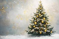 Christmas tree with gold decoration