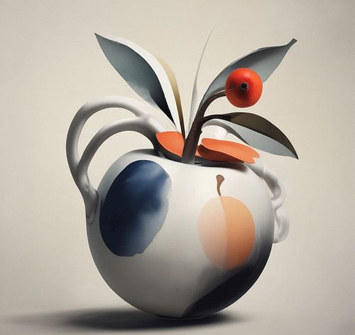 Karel appel vaas abstract kunstwerk.