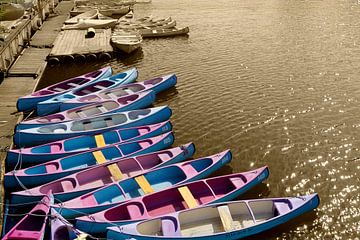 Canoes on the Osterbek Canal by Matthias Stolt