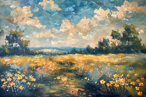 Zonnestralen over het Veld