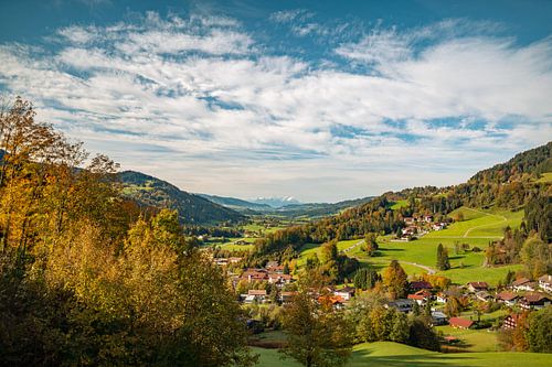 Herfstuitzicht op de Säntis vanuit Oberstaufen
