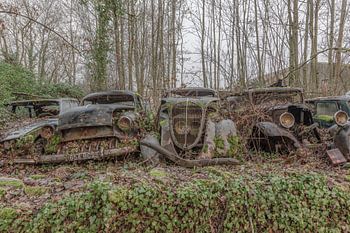 Oldtimer in einer Reihe