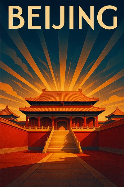 Beijing Sunrise Majesty – Art Deco Imperial Poster by Travel Shop