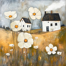 Riesige weiße Blumen